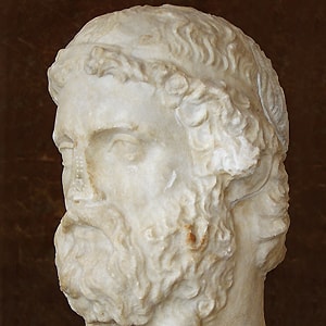 Portrait d'Anacréon de Téos, œuvre romaine d'époque impériale, Musée du Louvre (IIe ou IIIe siècle) - © Eric Gaba, 2005