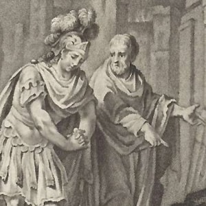 Jacobus Buys, Scipion Émilien devant les ruines de Carthage en 146 avant J.-C. en compagnie de son ami Polybe, Muséum d'Amsterdam (1797)